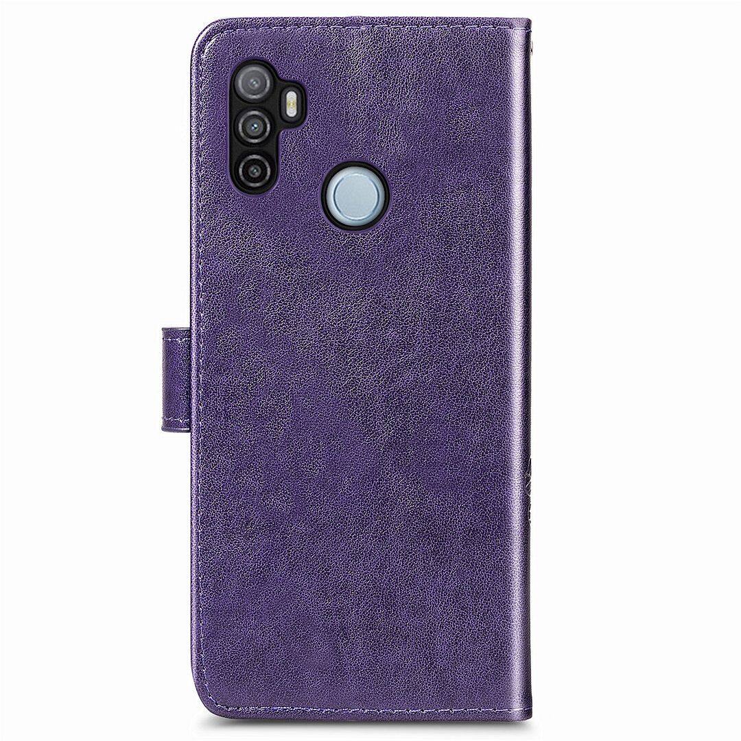 FAYANGRIES For Oppo A53 (2020) (6.5 ) Case, Clover Embossing Solid color Phone Casing Flip Advanced Business PU Leather Cover Stand Support Bracket Succinct Wallet