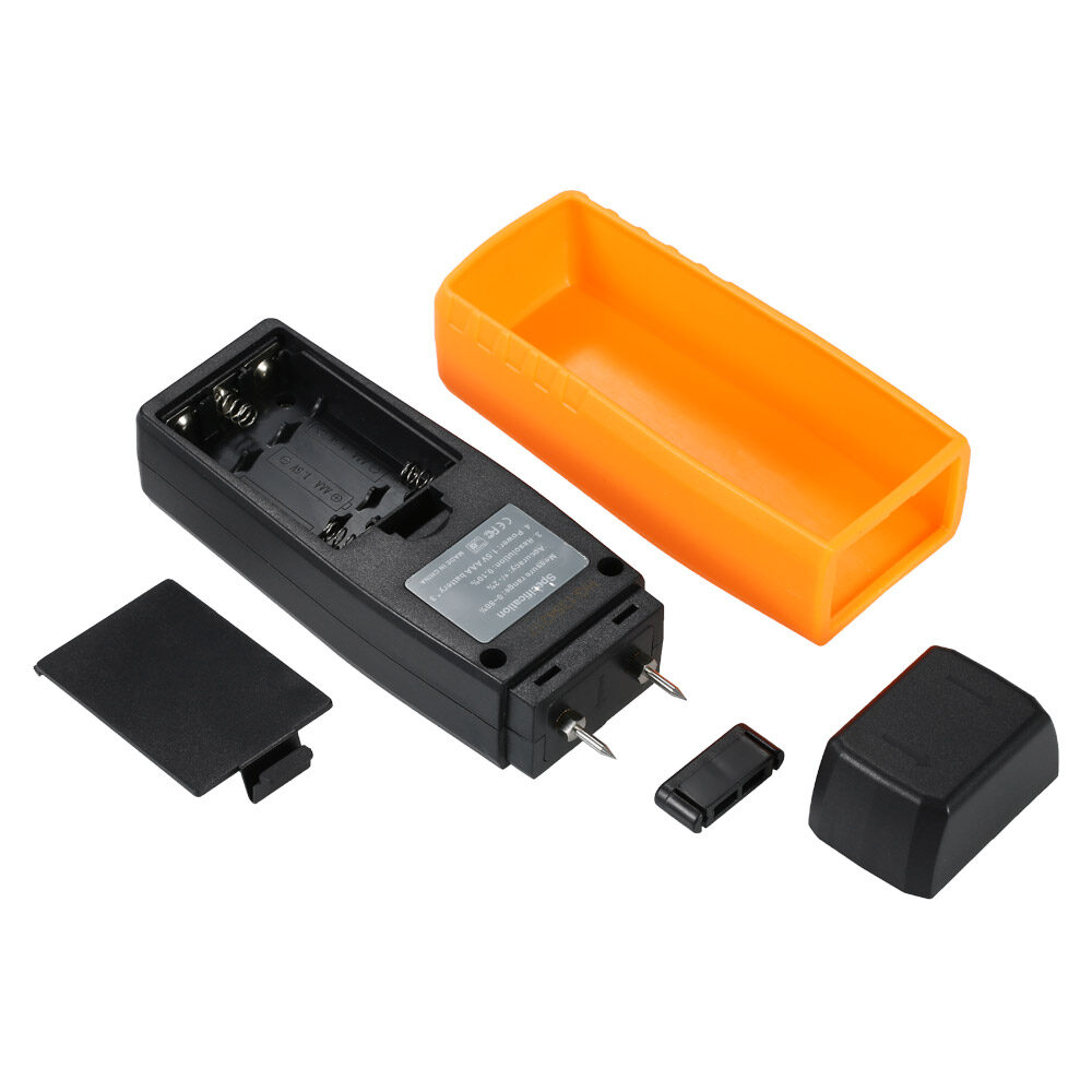 Handheld Mini Moisture Meter Digital LCD Lumber Damp Meter Wood Moisture Detector Humidity Tester for Timber Wood Drywall Plants Sheetrock Brick Mortar Concrete with 2 Pin Probe Range 0%~80%