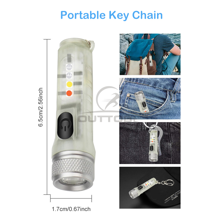 Outtobe Đèn pin kiêm móc khóa SST20 đầu ra tối đa 500 lumens