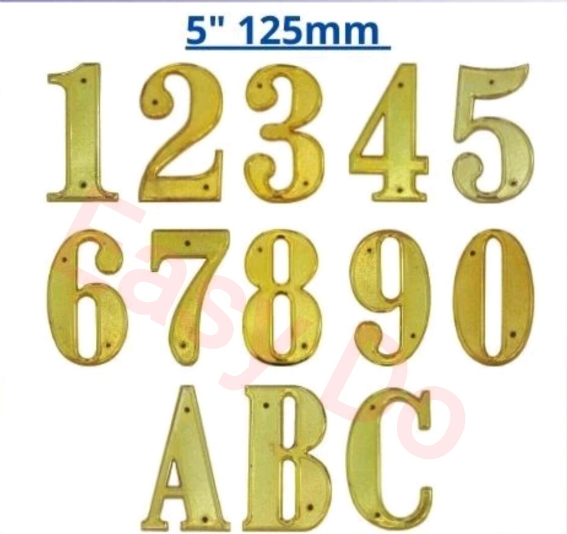 5" (125mm) Plated House Door Address Number Digit /Nombor Rumah Alamat ...