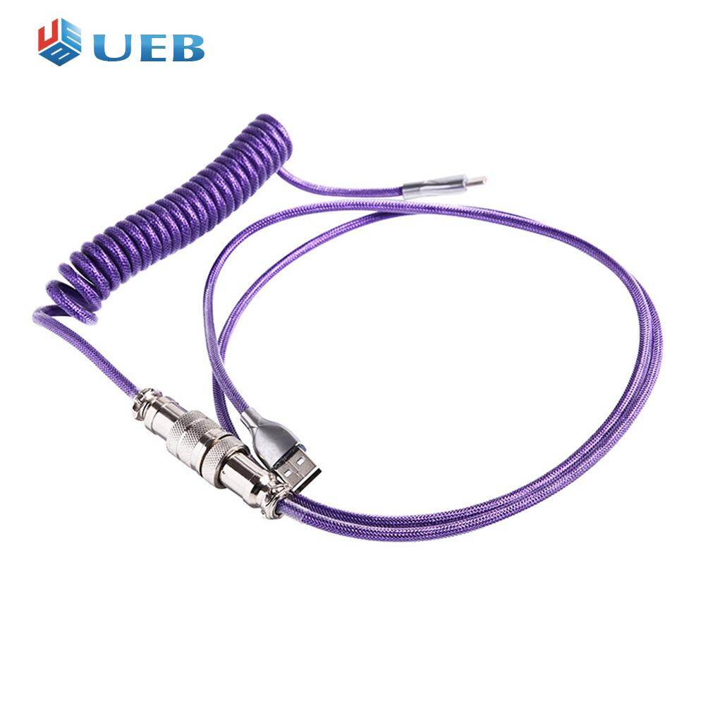 Mechanical Keyboard Aviator Cable Coiled Type-C USB Aviation Connector Spring Wire Desktop Computer Decoration Charging Cord Kit Accessory
