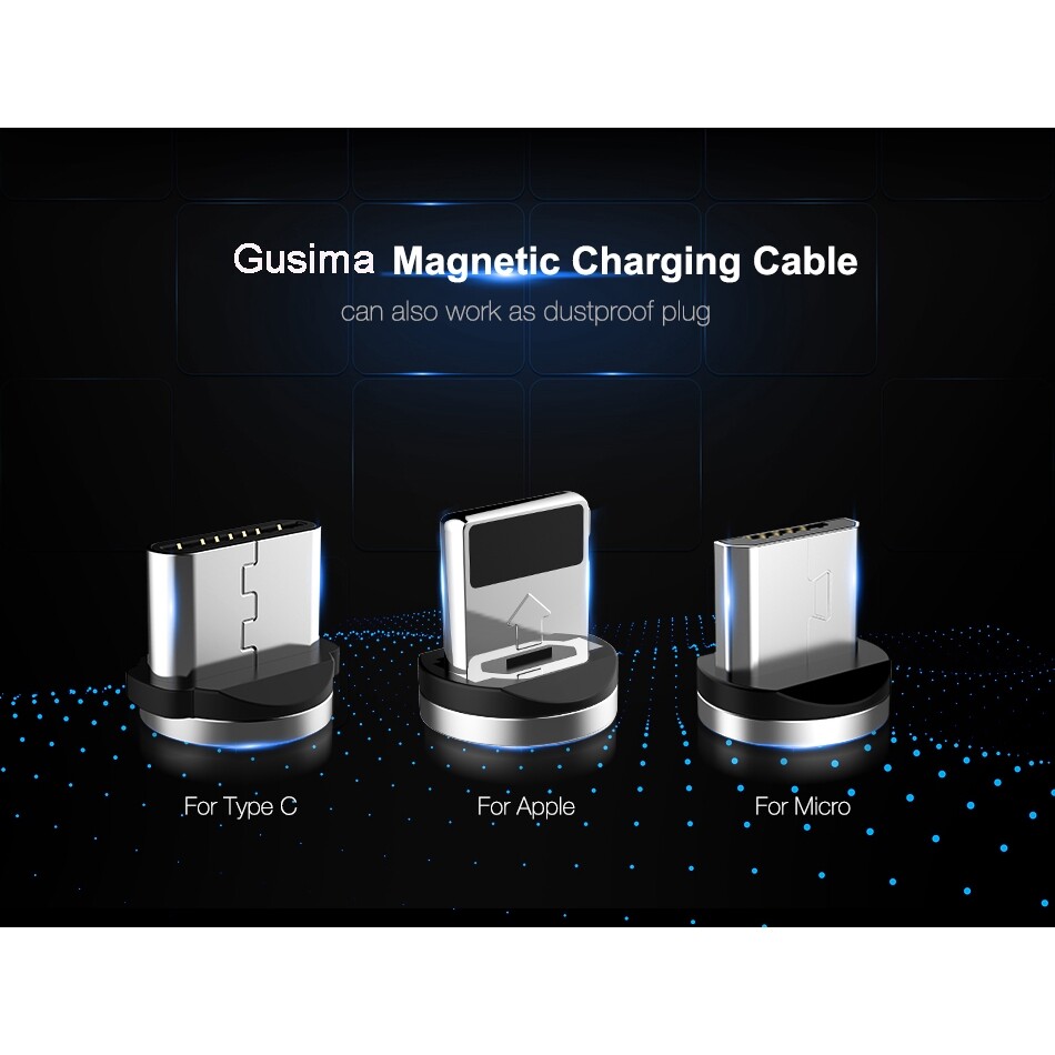 Cable Data / Charger Micro USB + Lightning Fast Charging Magnetic with LED for IOS / Android