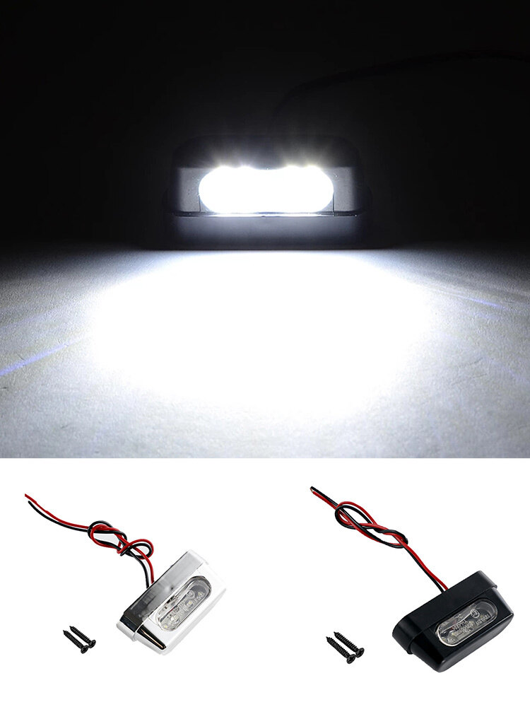 1 PCS 12V Universal LED Motorcycle Tail Brake Rear License Plate Light