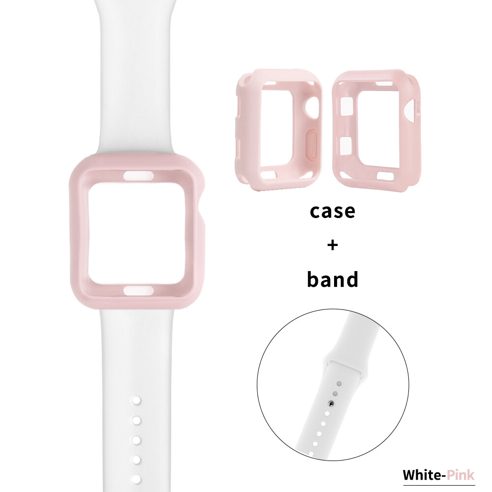 2-in-1 Set Band+Case for i watch Series 49mm Ultra 8 7 6 SE 5 4 41mm 45mm 44mm 40mm Replaceable Bracelet Strap for apple Watch Strap Series 321 42mm 38mm watch accessories