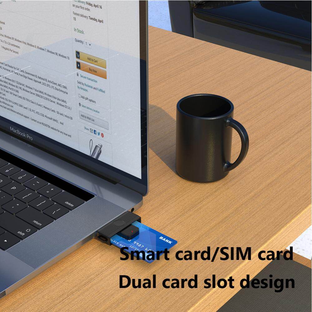 2021 Electronic Connector Adapter PC Computer CR318 USB Smart Card Reader for Bank Card SIM ID