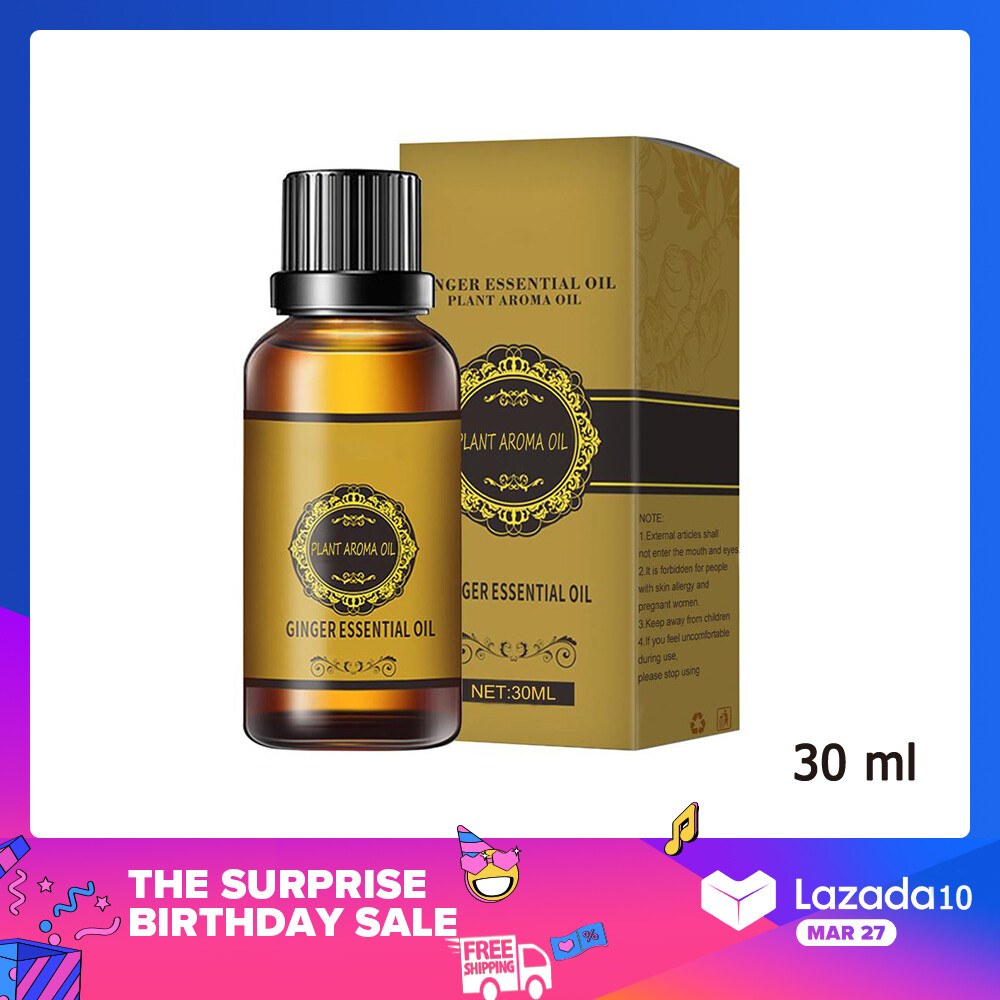 Gambar [Ready Stock] Belly Drainage Ginger Oil Natural Slimming Massage Oil Natural Drainage Srttan Ginger Essential Oil