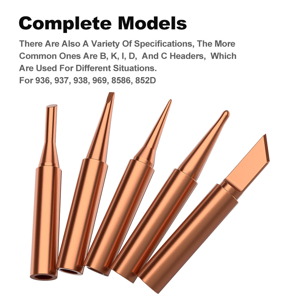 5Pcs Pure Copper Iron Tip 900M-T Soldering Tip Rework Station