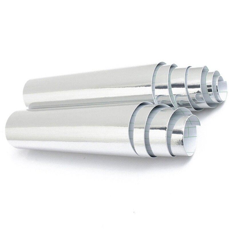 Silver Chrome Mirror Vinyl Wrap Car Sticker Decal UV Protector Adhesion 20*152cm