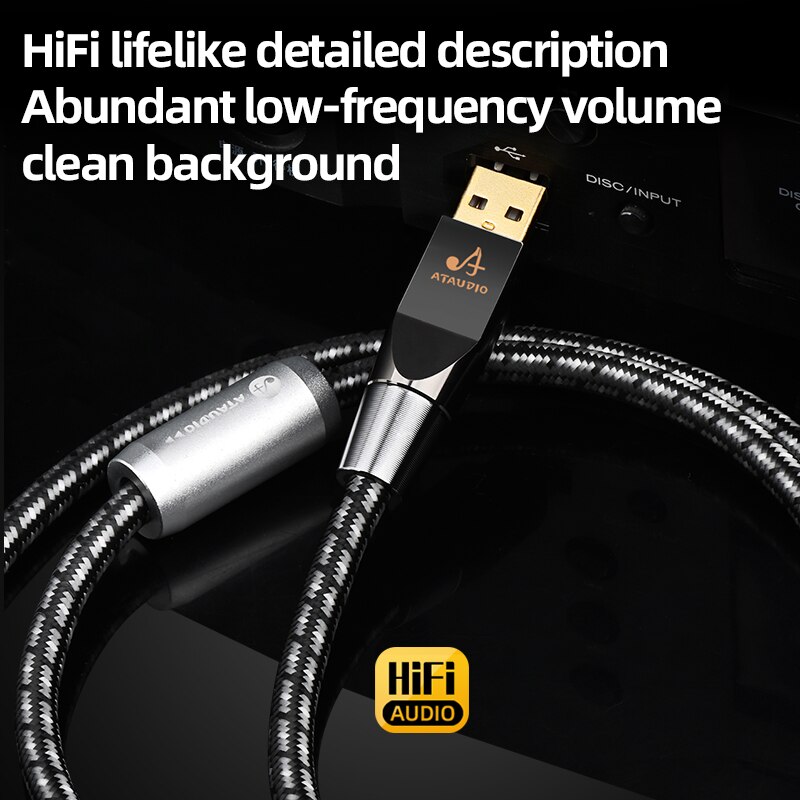 Ataudio Hifi Cáp USB loại USB A đến B âm thanh USB OTG Loại B Cáp cho PC di động DAC