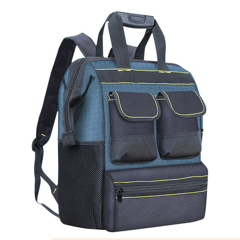 Shoulder tool backpack canvas electrician tool bag large capacity multifunctional maintenance backpack