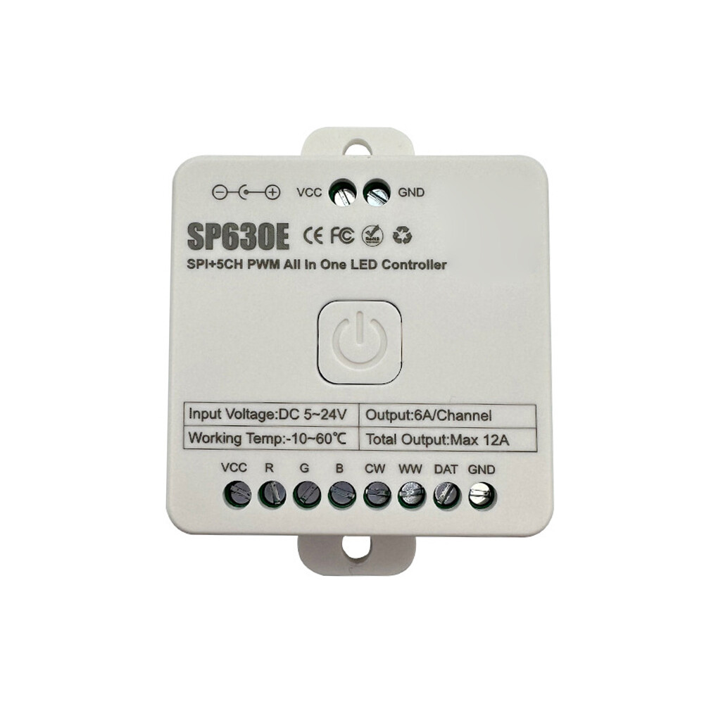 Aideepen SP630E Bluetooth LED Controller RGB Dream Color LED Pixels Strip Light DC5~24V APP Remote Controller