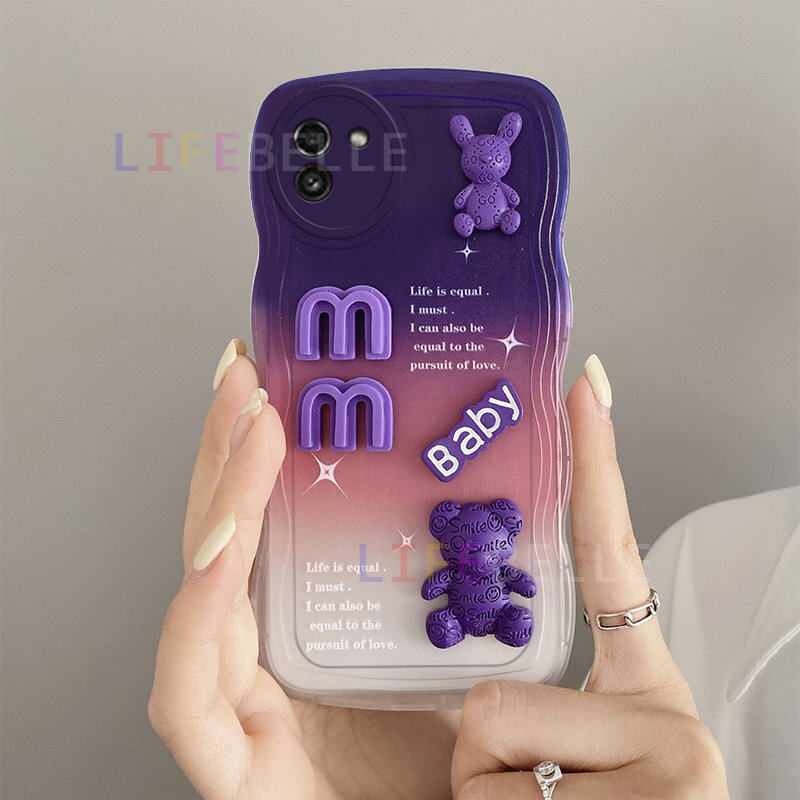LIFEBELLE Ốp Cho Samsung Galaxy A03s, Ốp Điện Thoại Mềm Hoạt Hình Dễ Thương Cặp Đôi Gấu 3D Sáng Tạo Thời Trang Ốp Silicon Chống Sốc Ốp Lưng Bảo Vệ