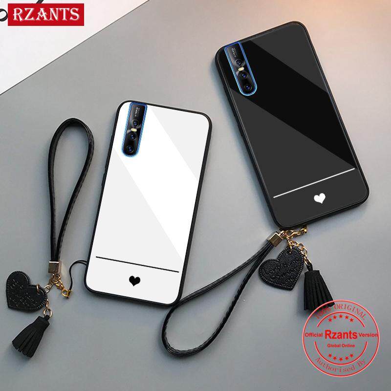 Rzants untuk VIVO V15 Pro Case【simple Love】couple Halus Kaca Antigores Ultra-Tipis Shockproof Hard Kembali Sarung Telepon Genggam