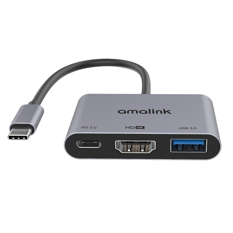 【Quality Assurance】 amalink 9175D Type-C / USB-C to HDMI + USB 3.0 + PD HUB Adapter