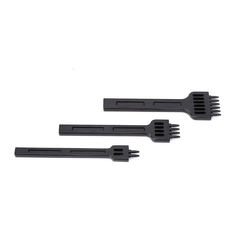 Jk3u  4/5/6mm DIY Leather Craft Tools Lacing Stitching Hole Punches Durable Portable Black Prong