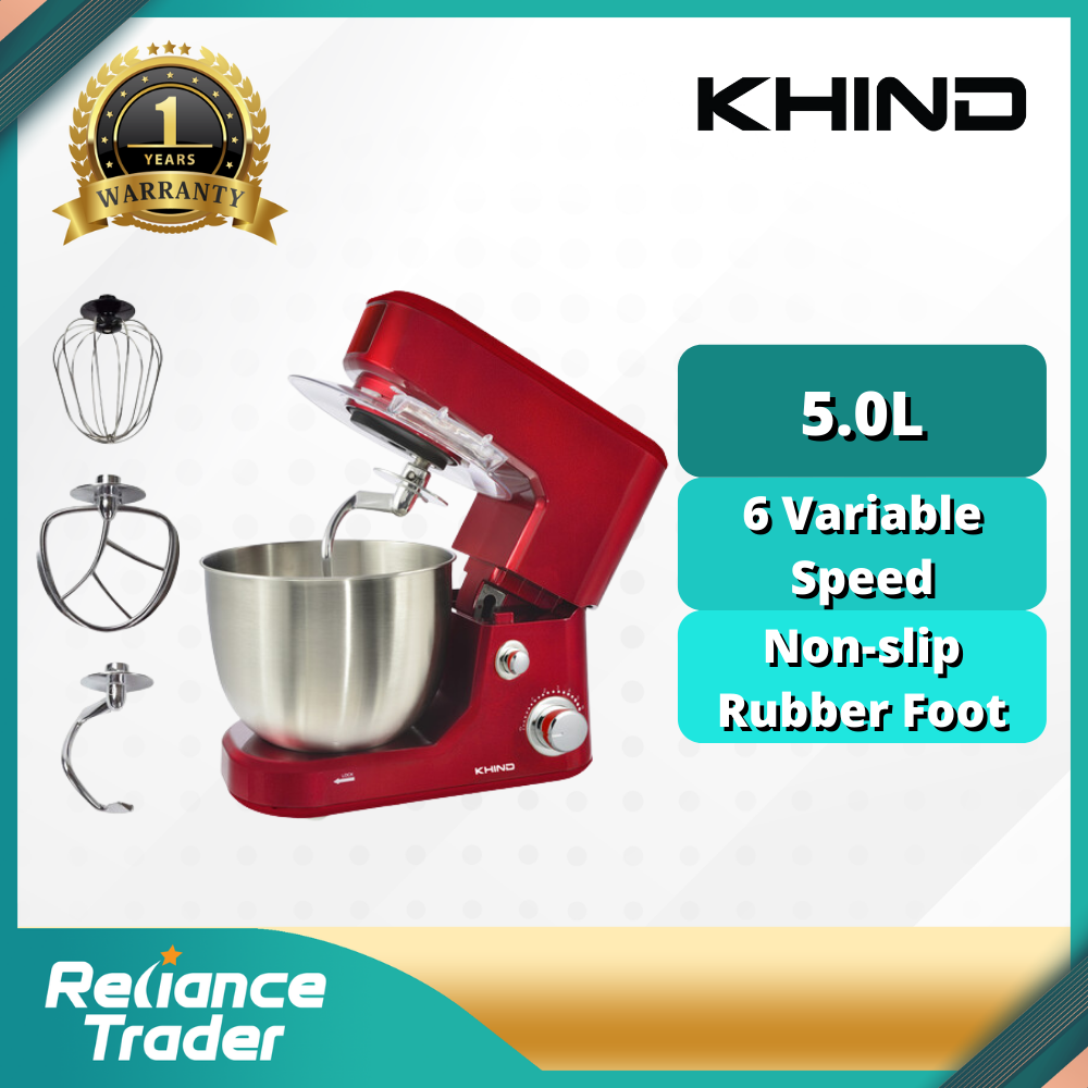 KHIND 1000W 5.0L Stand Mixer SM506P SM506P Lazada
