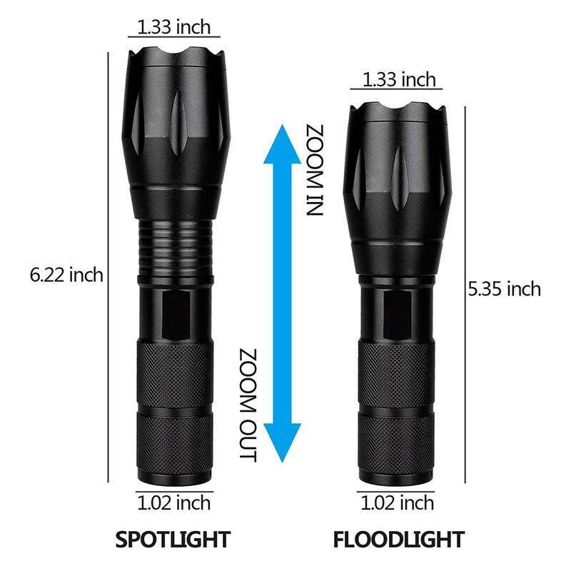 Vastar Ultra Bright  T6 LED 5 Mode Bright Zoom Flashlight Splashproof Torch