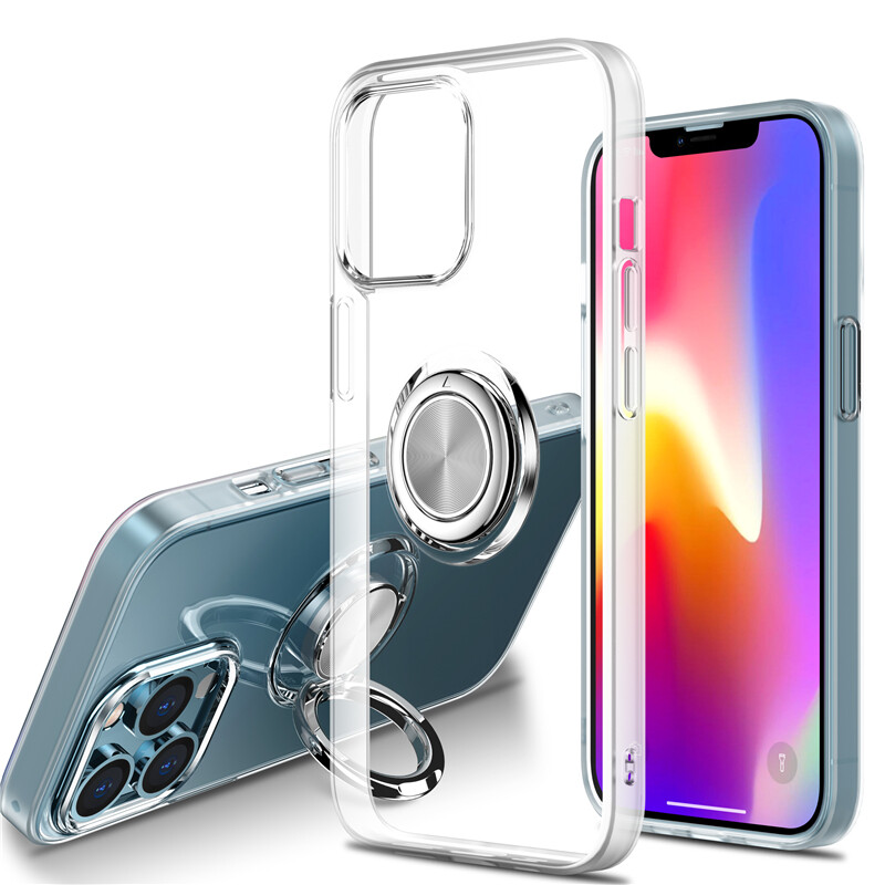 Transparent phone case for iphone 14 pro max iphone 13 pro max iphone 12 pro max iphone 11 pro max iphone xs max XR x iphone 7plus 8plus 6s plus clear transparent case with ring holder build in stand phone case