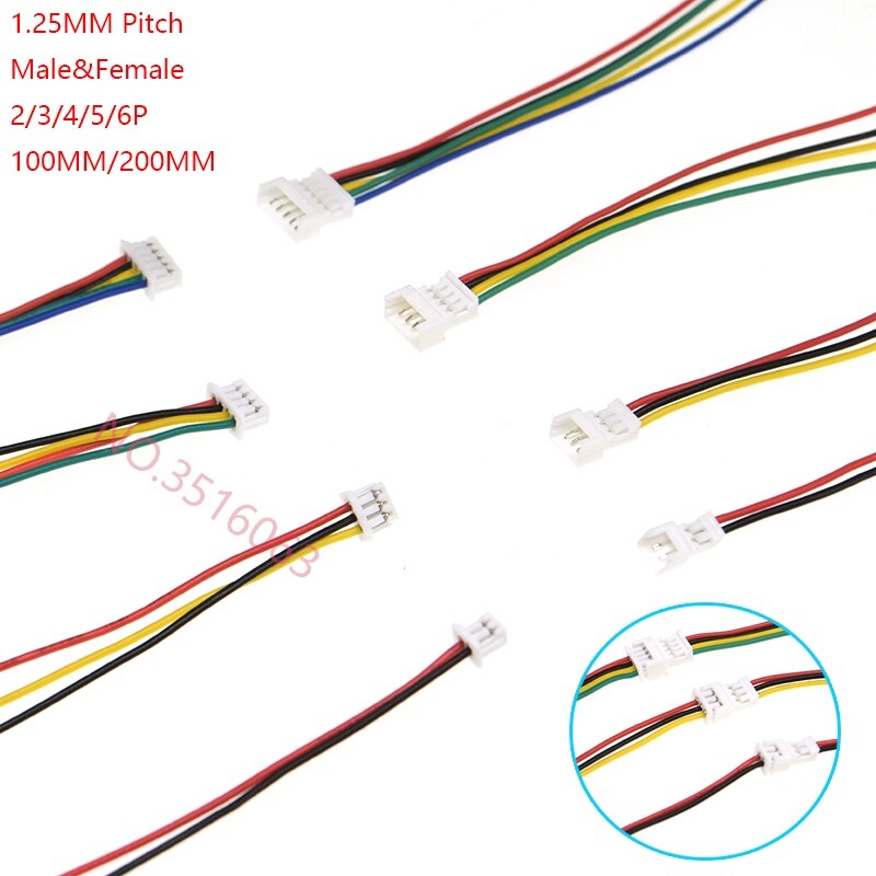 5Pcs Mini Micro JST 1.0 SH 1.0mm 7-Pin Connector Plug With Wires Cables 100MM LD 