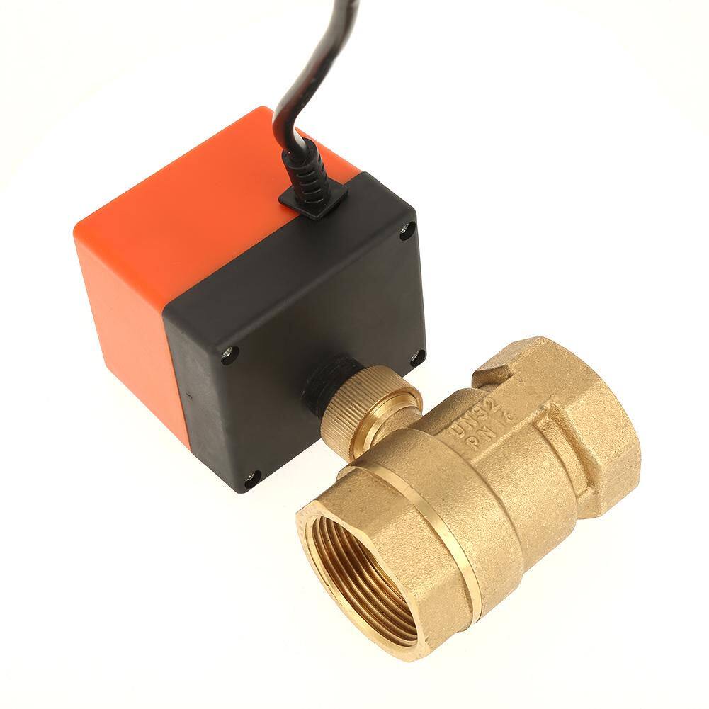 1pc AC 220V G1-1/4 DN32 2-Way 3-Wire 2-Point Control Brass Electrical Motorized Ball Valve