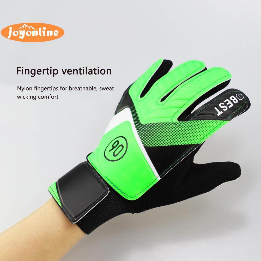 Latex PU Breathable Goalkeeper Gloves 1 Pair Football Finger Protection Gloves for Kids