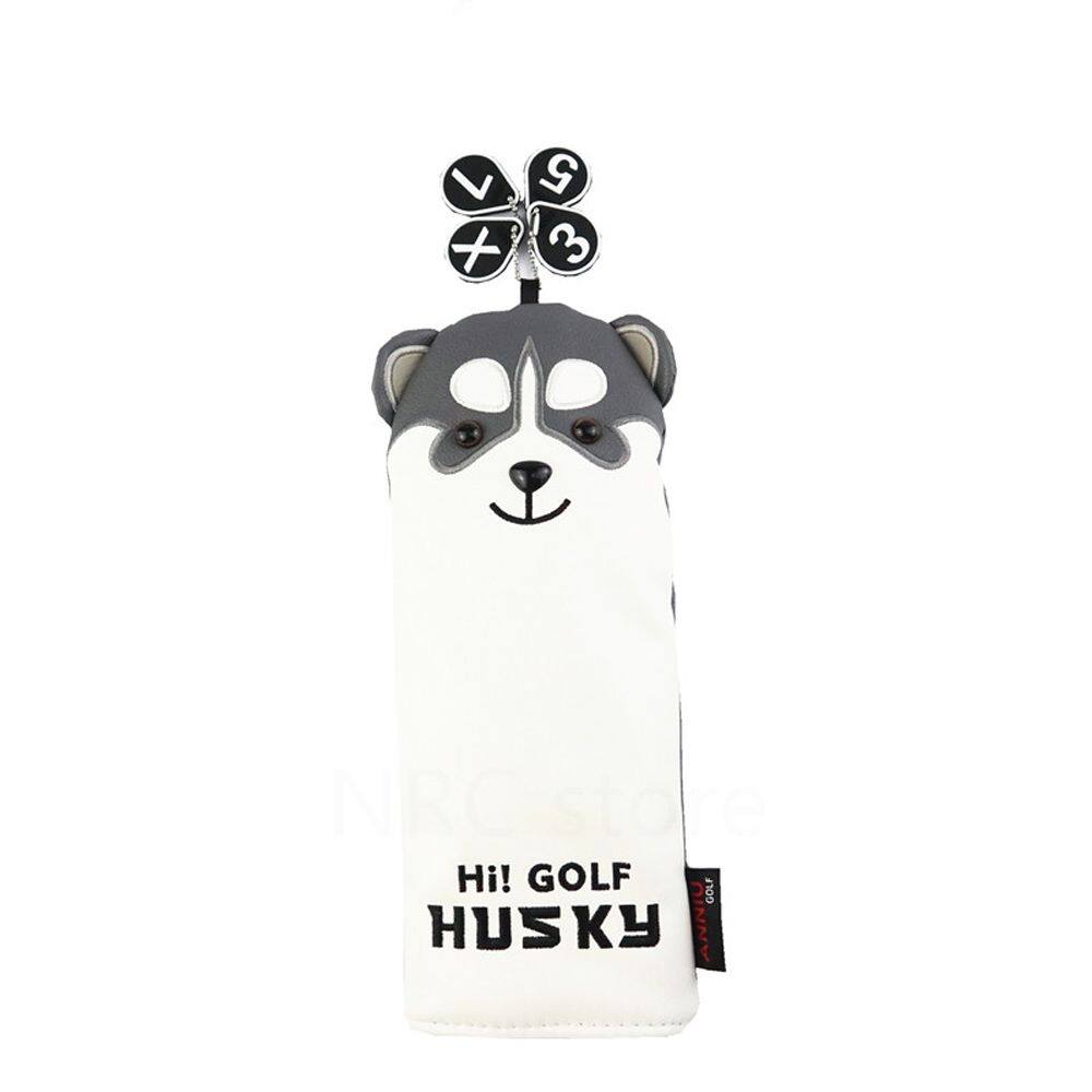 RTEUY Cartoon for Driver Fairway Blade Putter Mallet Putter PU Leather Number Tag Golf Putter Cover Husky Design Wood Head Covers Golf Club Headcover