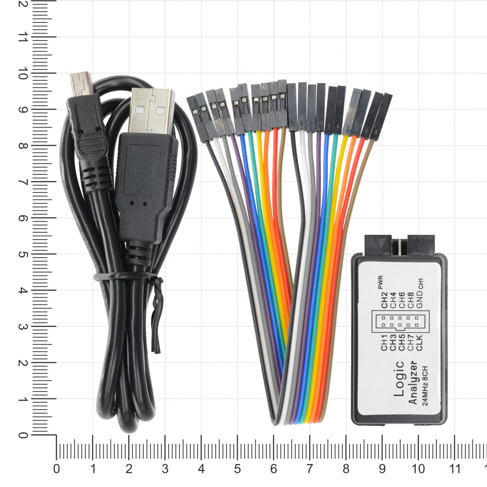 【100% Original】diymoreUSB 24MHz 8CH 24MHz Logic Analyzer Device Set USB Cable For ARM FPGA M100