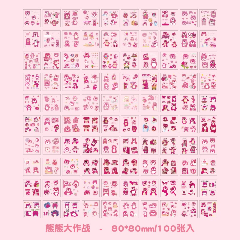 100Pcs/Box Cartoon Sanrio Handbook Sticker Set Cute Kuromi Cinnamoroll Waterproof PVC Stickers Students DIY Decorative Material