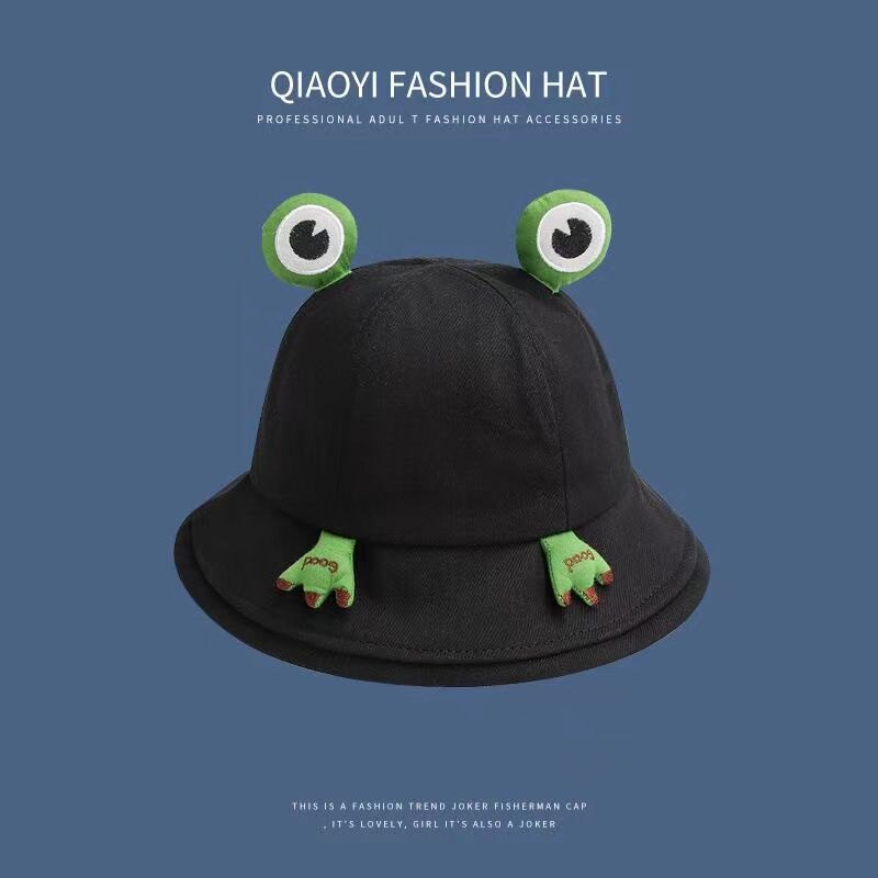Frog hat Fisherman hat women korean capoutdoor seaside travel bucket hat