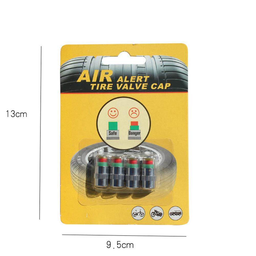 Wxhuiwang 4 ชิ้น/เซ็ต 2.4 บาร์การตรวจสอบแรงดันยางรถยนต์ฝาวาล์ว Sensor Indicator Cap