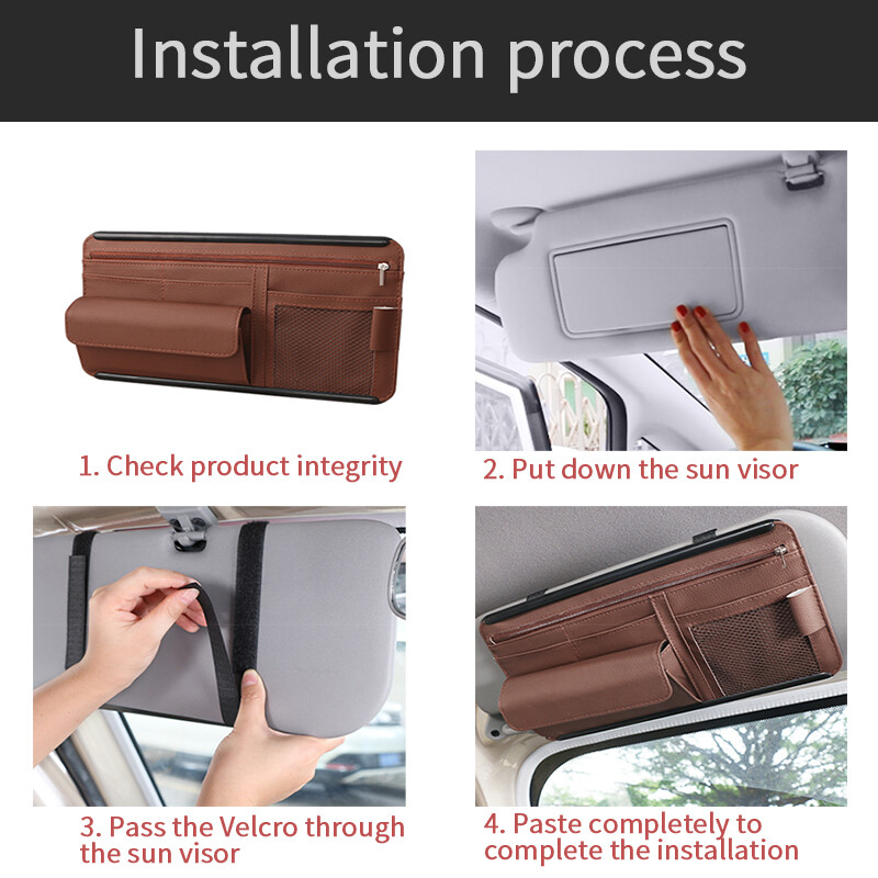 Auto Organizer Xe Sun Visor Lưu Trữ Túi Kính Hộp