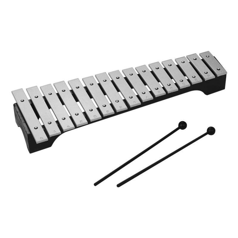 15-Note Xylophone Glockenspiel Wooden Base Aluminum Bars with Mallets Percussion Musical Instrument Gift with Carrying Bag