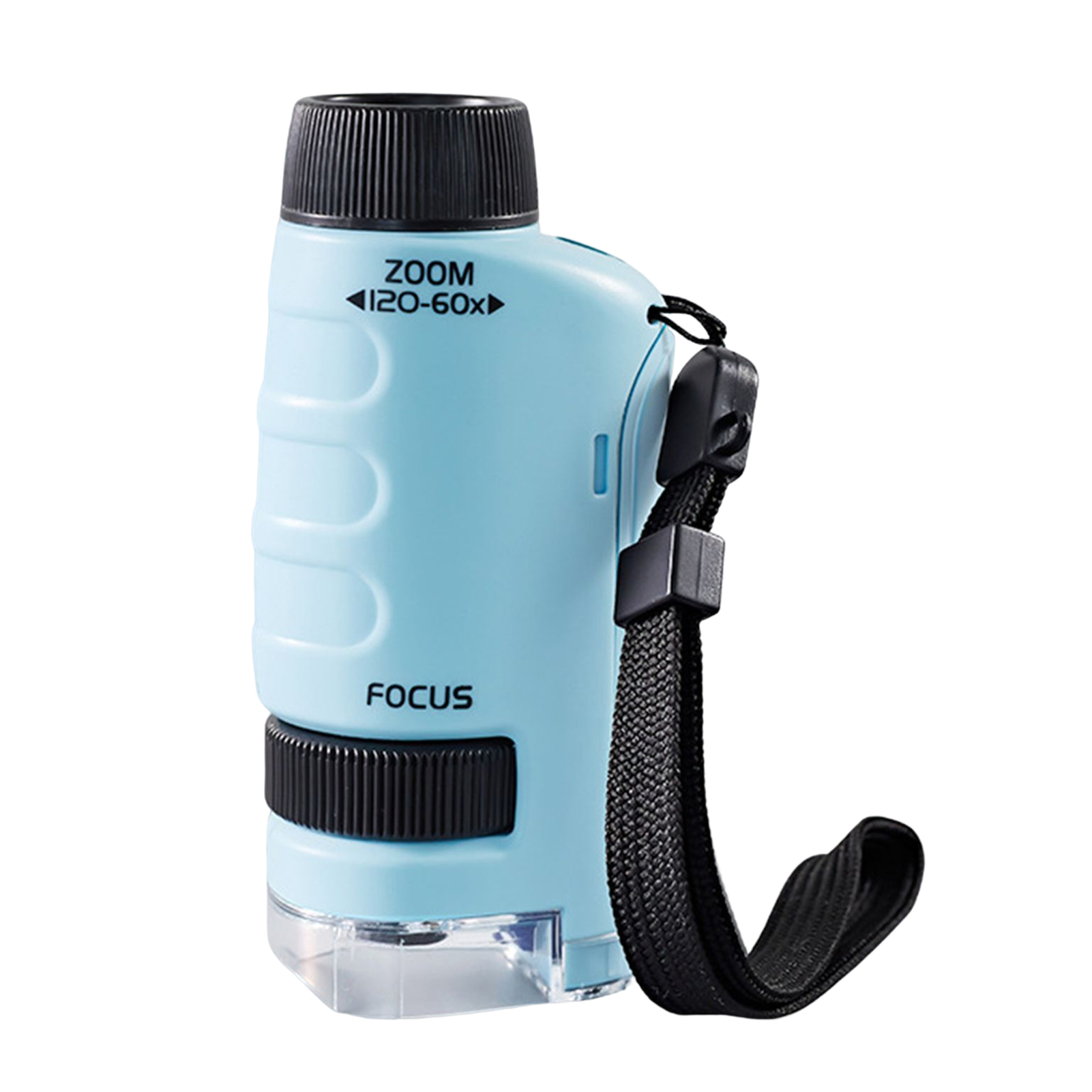 HZY 60-120X Student Microscope Protect Eyesight Practical Ability Nature-Watching Adjustable Focusing Mini Pocket Microscope Toy Daily Use