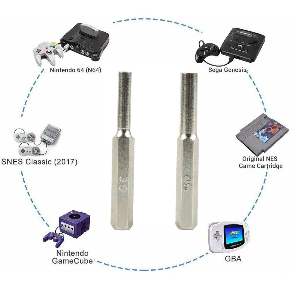3.8mm + 4.5mm Screwdriver Bit For NES SNES N64 Game Boy Security Tool
