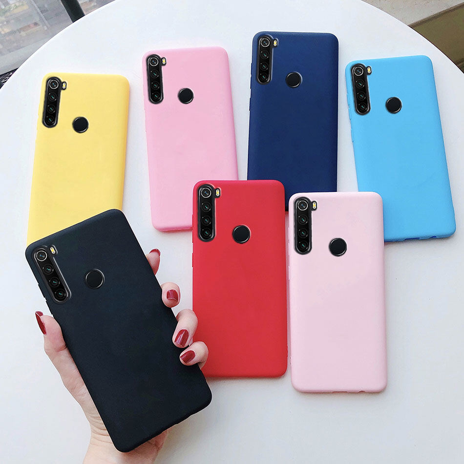 Case for Xiaomi Redmi Note 8 (6.3 inch) Slim Plain Matte Soft TPU Silicone Phone Candy Jelly Color Cases Back Cover Casing