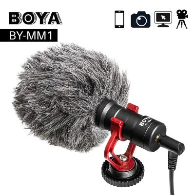 BOYA BY-MM1 Microphone Video Record Vlog Mic for GoPro HERO 9 8 7 6 5 / DJI OSMO POCKET ACTION / Smartphone / DSLR Camera