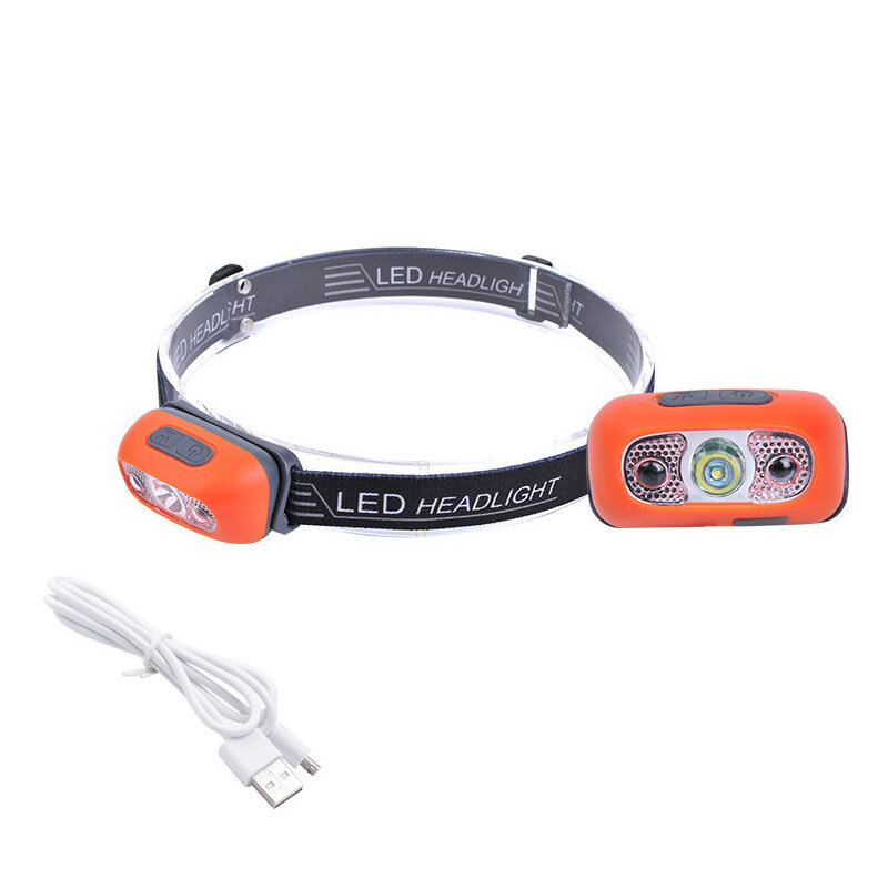 USB Rechargeable LED Headlight Body Motion Sensor Headlight Camping Flashlight Head Light Torch Lamp
