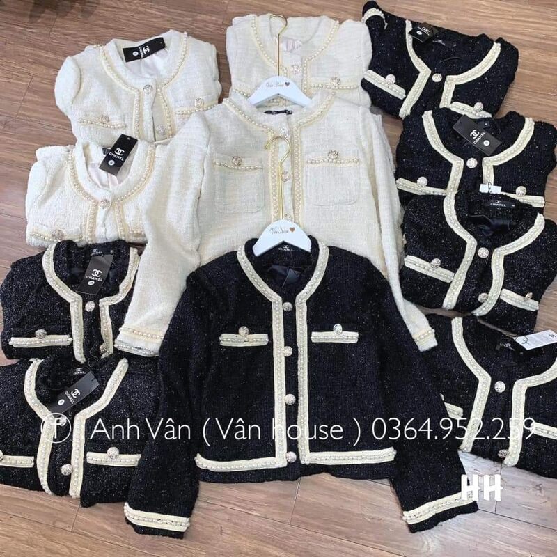 Áo dạ dài khuy ngọc sang chảnh
