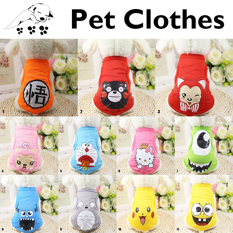 Cartoon Puppy Hoodie Clothing Autumn Winter Warm Dog Cat Sweater Pet Clothes Pink Blue Red