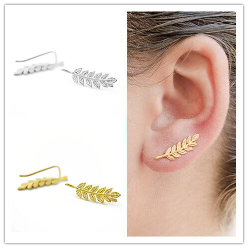 sanhe Elegant Leaf-shaped Earrings Women Fashion Jewelry