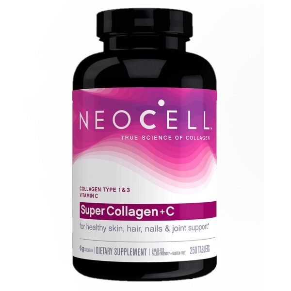 Neocell Super Collagen +C Tablets 6000 mg, 120 Tabs, Promote Strong Hair, Nail, Joint & Beautiful Skin