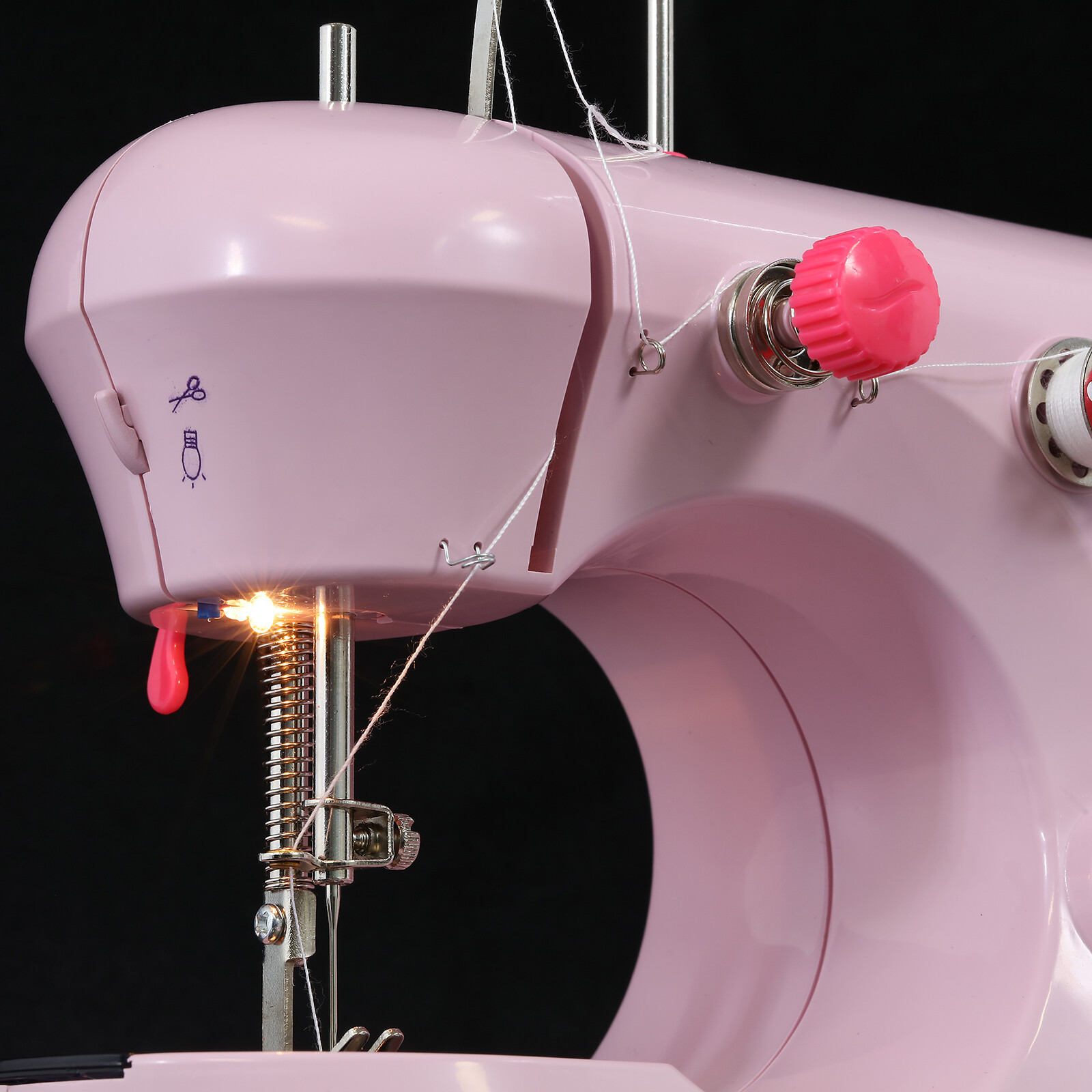 Multifunctional Mini Electric Sewing Machine Portable Household and Lightweight Sewing Machine for Beginner Sewing US Plug