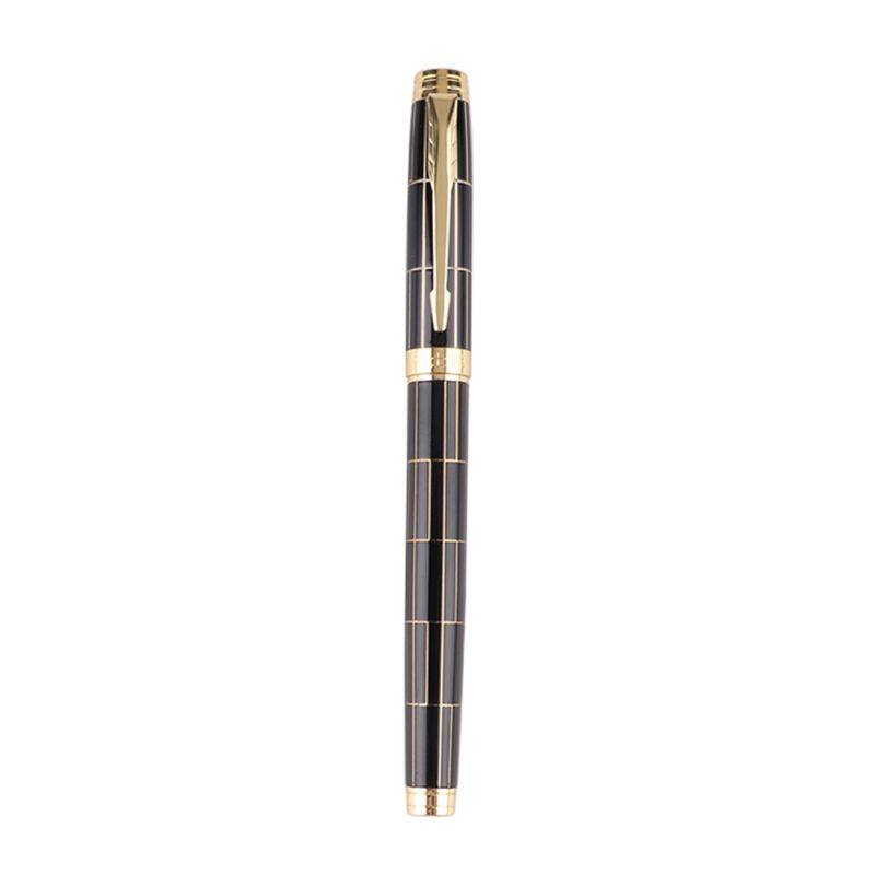 Luxury Men's Grid Fountain Pen 0.5mm Nib Business Writing Signing Calligraphy Pens Office Stationery