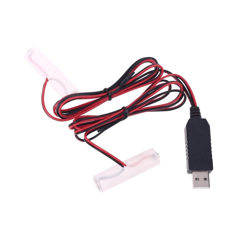 Usb powered convert to 1.5v dual aa aaa battery eliminator can replace 1pc lr6 aa lr03 aaa battery elimination cable