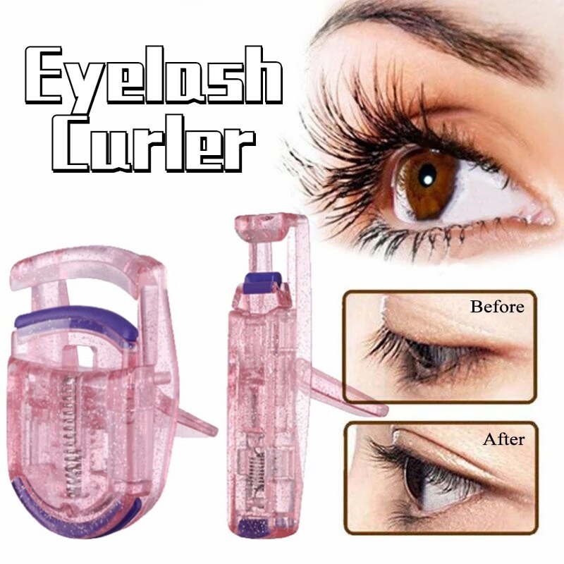 Portable Mini Eyelash Curler Glitter Pink Wide Angle Partial Beginner Eyelash Beauty Makeup Accessories