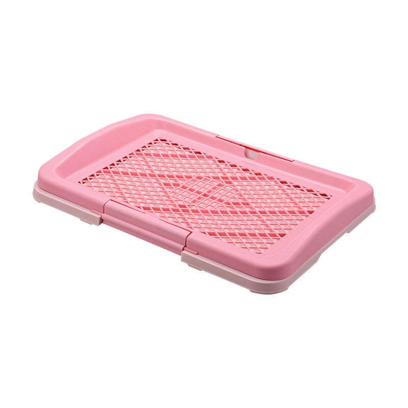HATELI Pet Dog Mesh Pet Toilet Tray Cat Pad Indoor Pet Potty Toilet Puppy Pee Training Clean Pot with Column Public Dog Toilet 47x34x5.5cm