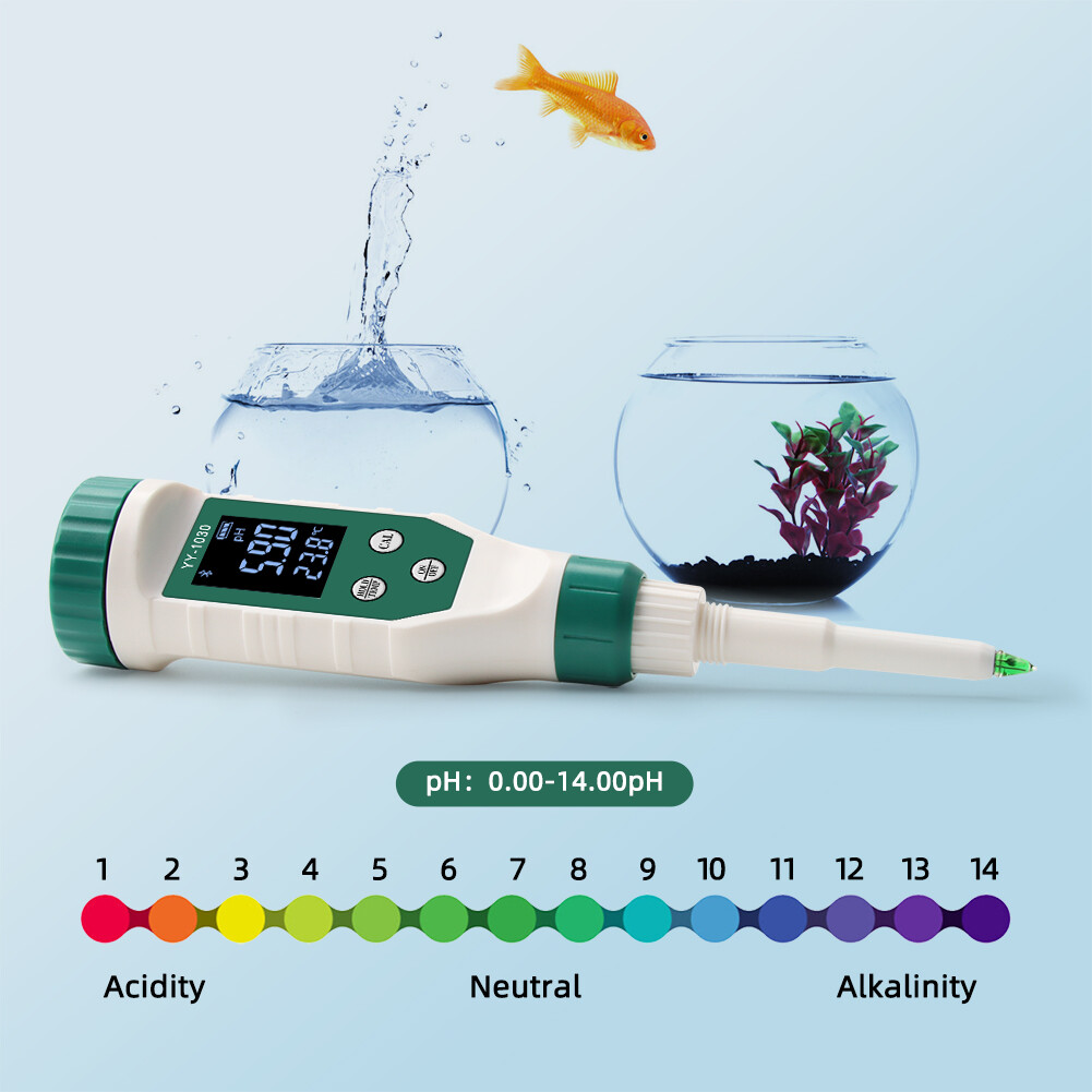 RCYAGO Smart  Bluetooth PH Meter Water PH Meter for Food, High Precision ATC with Backlight, PH Analyzer for Dough, Meat, Fruit, Water, Soil, Cosmetics