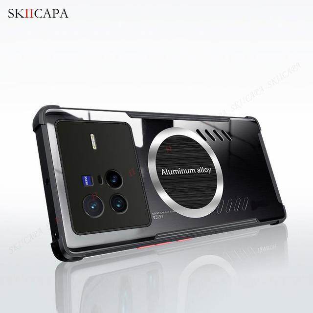 Acrylic clear transparent case for vivo x80 pro x note cooling heat dissipation for magsafe cover for vivo x70 pro x60 x50 pro