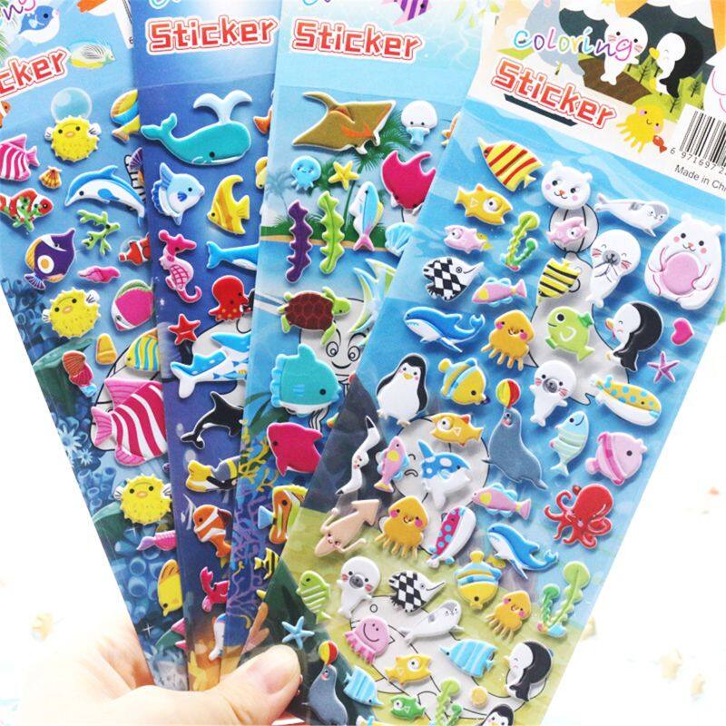 Kids Stickers 4 Sheets 3D Puffy Bulk Stickers for Girl Boy Birthday