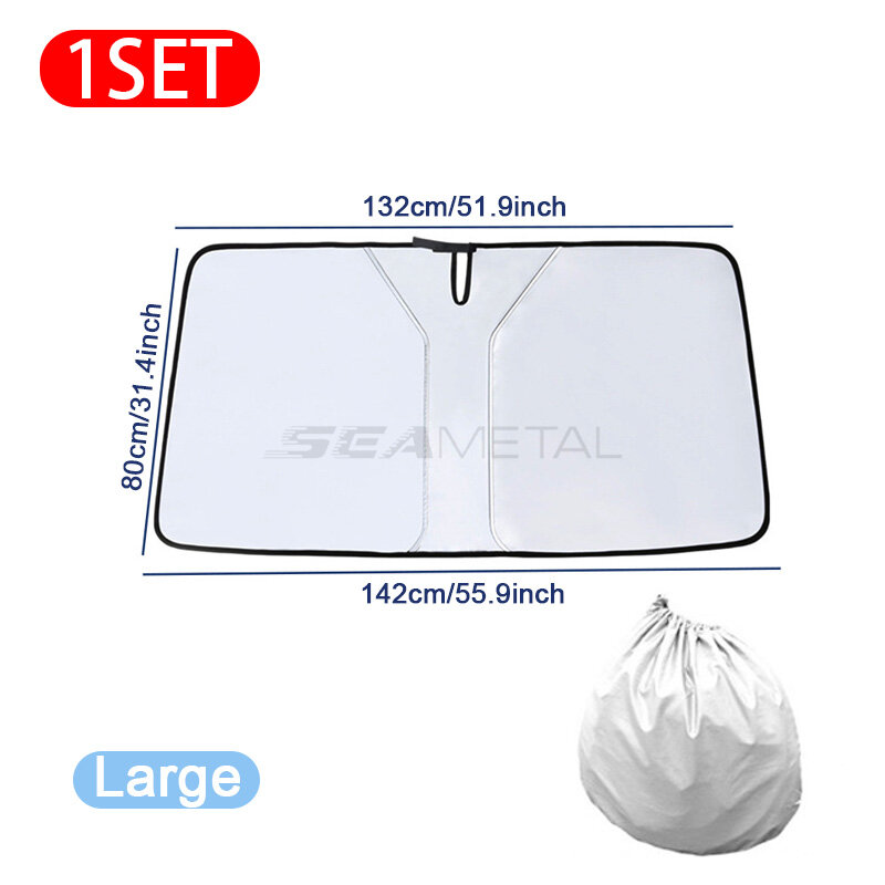 SEAMETAL Tấm Bảo Vệ Kính Chắn Gió Ô Tô Ô Che Nắng Khối Tia UV Tấm Che Nắng Tấm Che Nắng Có Thể Gập Lại